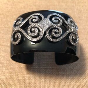 New Stainless Steel black with diamond cuff